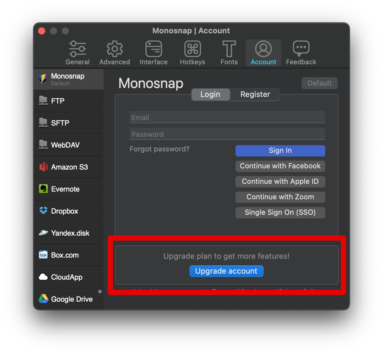 monosnap does not open on imac